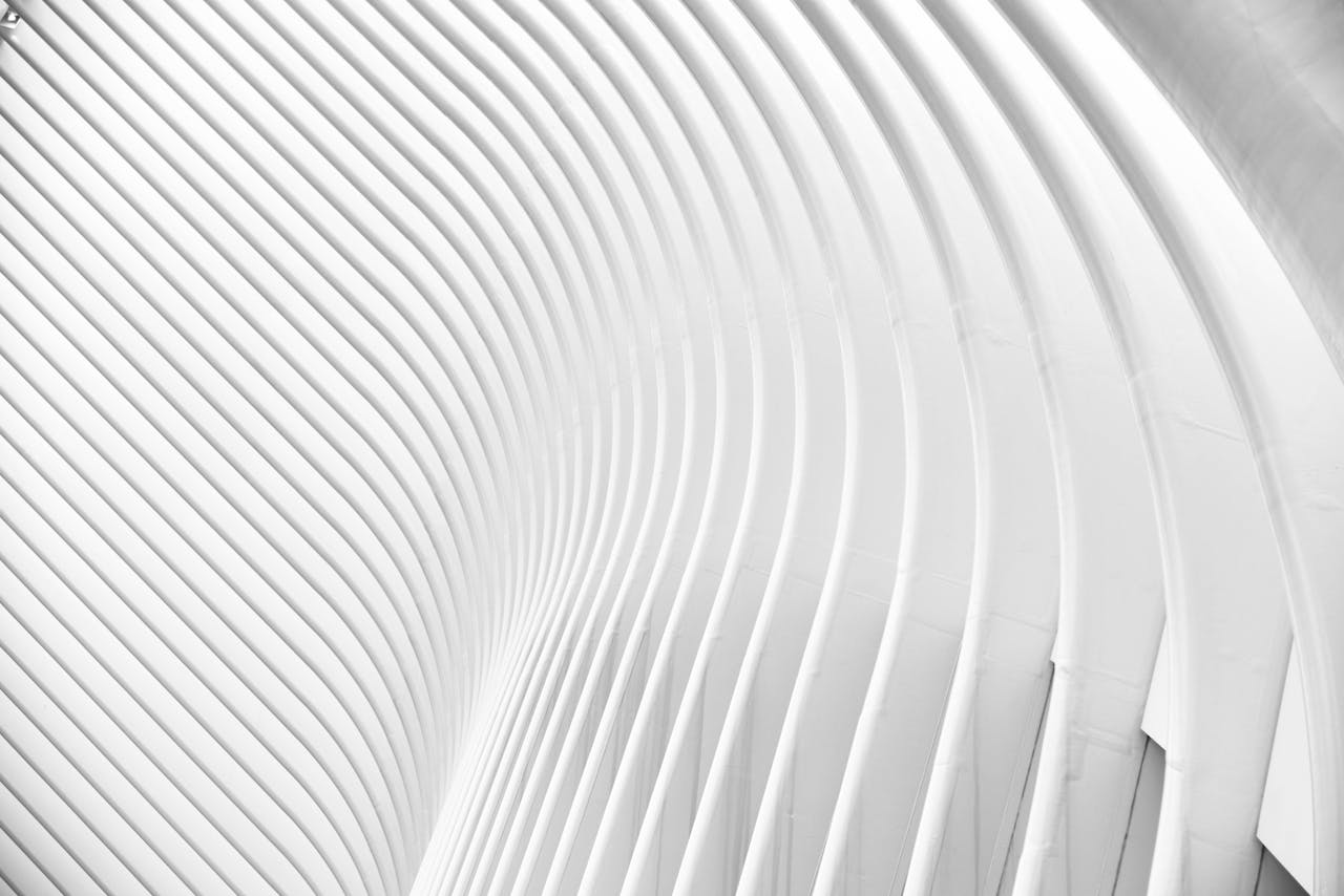 hero-img-02 Black and white abstract architectural photo with modern minimalist curved lines in New York.